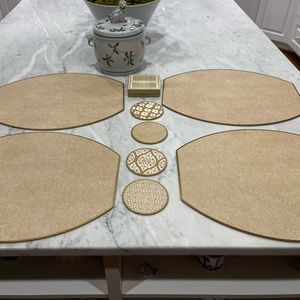 Holly Stuart Handmade Hardbaord Placemats and Matching Coasters Set of 4